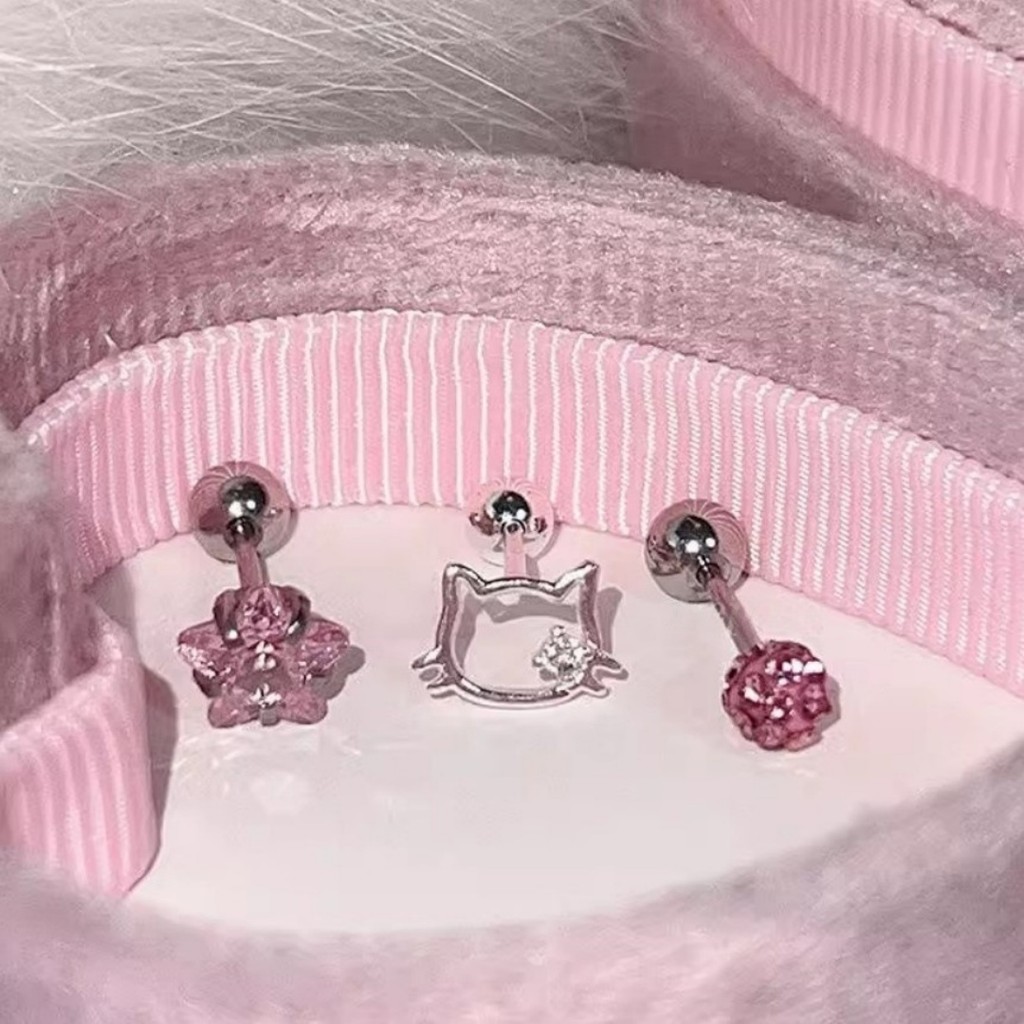3ชิ้นชุดต่างหูสตั๊ดดาวแมวน้อยยอดนิยมสําหรับสุภาพสตรี