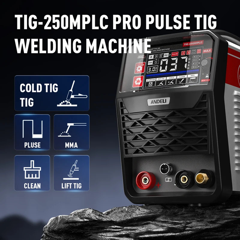 Xueqing ANDELI 2024 ใหม่มาถึง TIG-250MPLC 110 V/220 V TIG MMA CLEAN เย็นพร้อมรีโมทคอนโทรลไฟฉายมัลติฟ