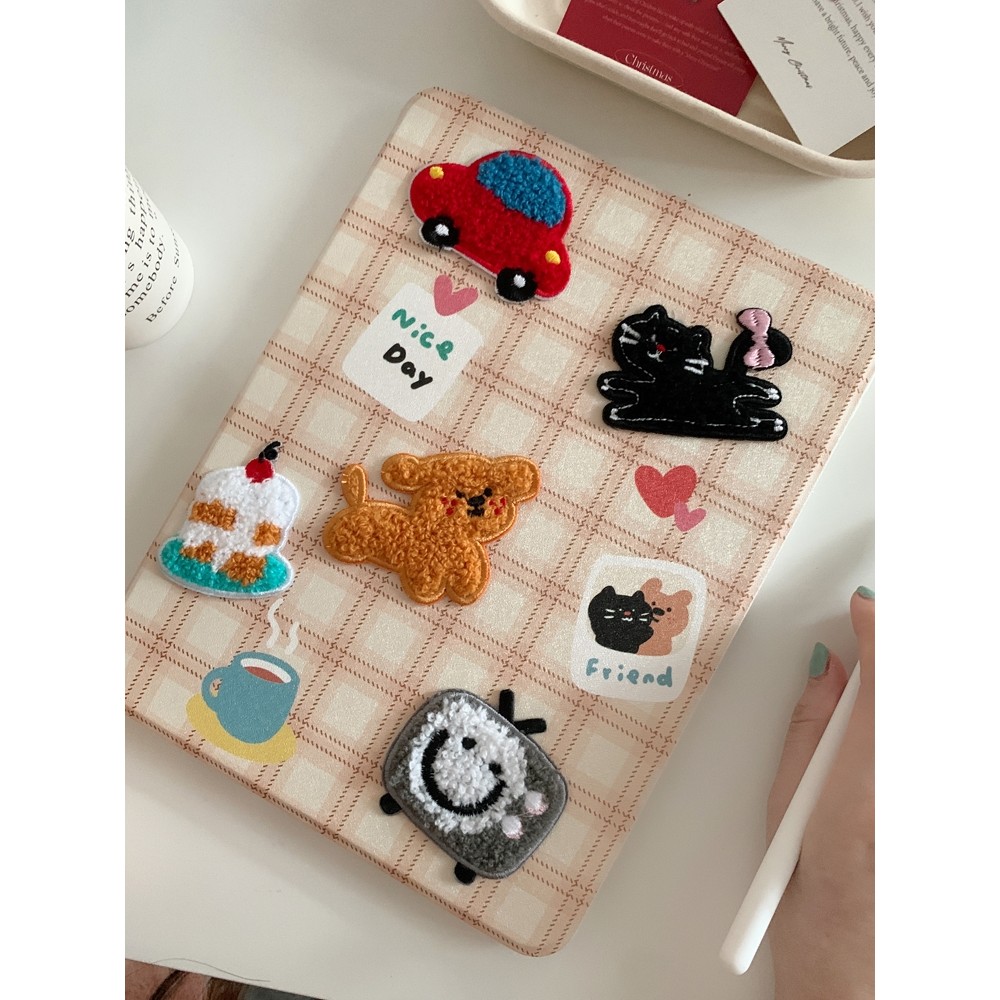 เคสป้องกันแท็บเล็ต เคสป้องกัน ผ้าขนหนู ปักลูกสุนัขเหมาะสําหรับ ไอแพด เคสป้องกัน 9ไทย รุ่น 34 ซม. มือ