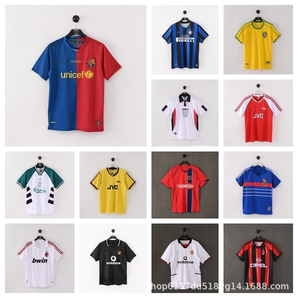 เสื้อบอลคอปก เสื้อบอลราคาถูก เสื้อฟุตบอลแขนสั้น Retro AC Milan Emperor M Arsenalman L France Lee W P