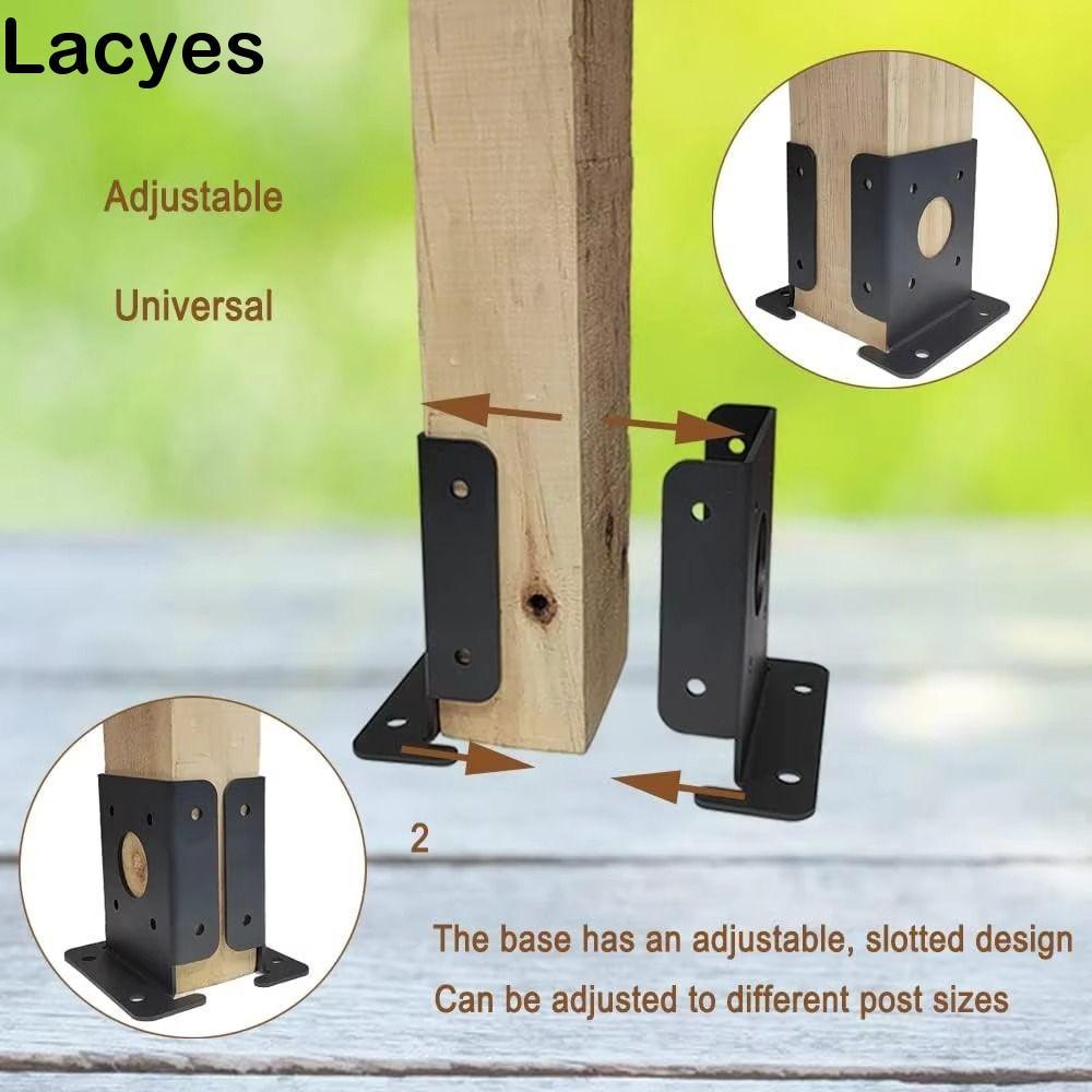 LACYES 2 ชิ้นรั้วไม้วงเล็บ Pergola, โพสต์ 3.5x3.5 นิ้วติดตั้งง่ายโพสต์ฐานวงเล็บ, วงเล็บฐานรองรับแข็ง