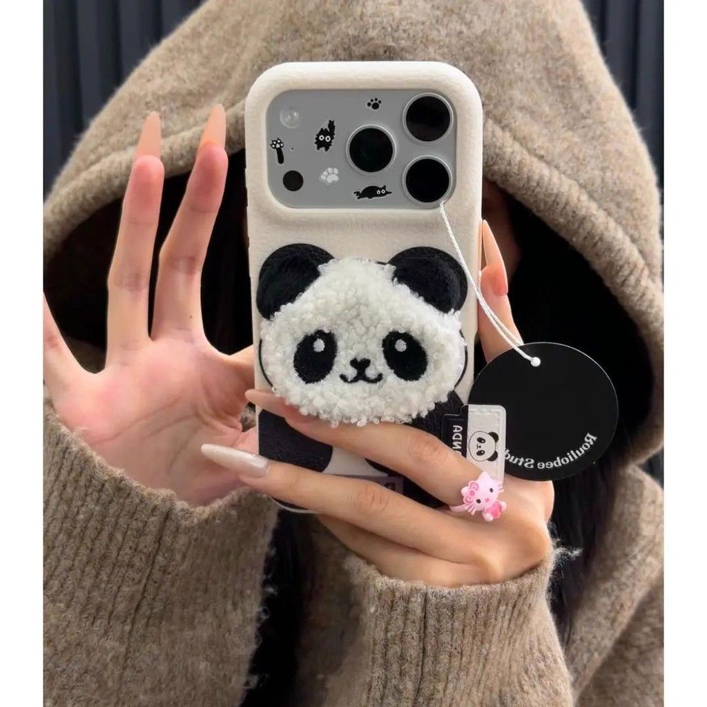 ตุ๊กตาปักฉลากแพนด้า Xiaomi 17pro max เคสโทรศัพท์ Redmi note151413นุ่ม k70k60k50