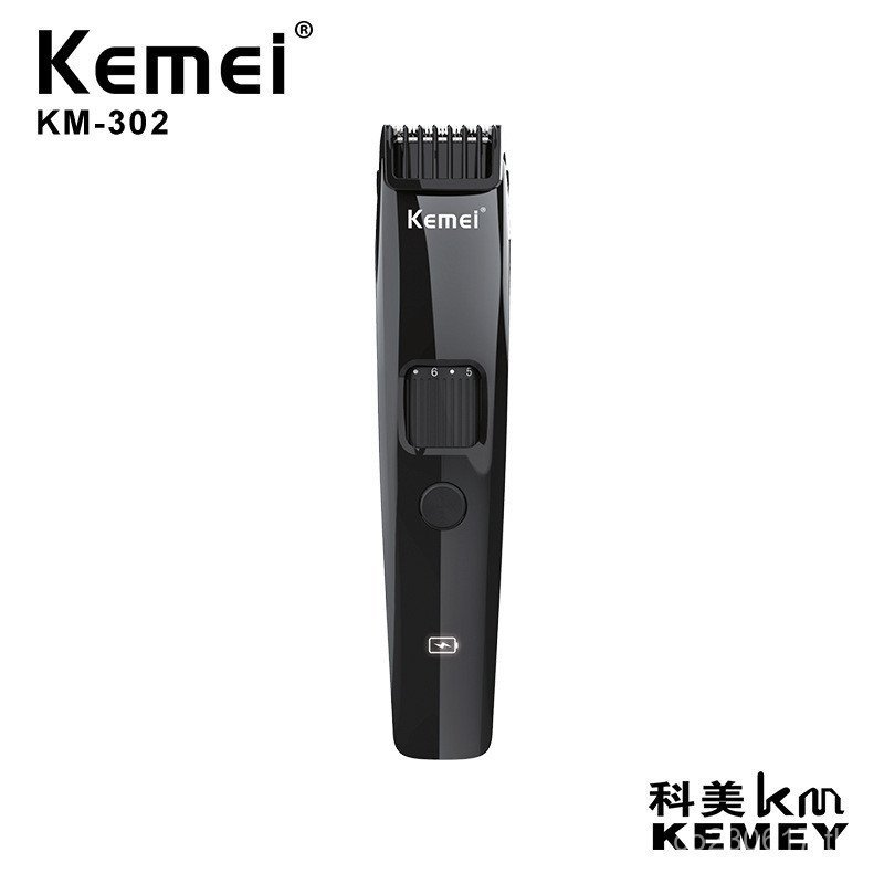 Clipper ผมไฟฟ้า Hair Clipper แกะสลักจํากัดหวีผม Clipper ปรับ USB ผม Clipper หัวโกน KM-302 Kemei 1R2R