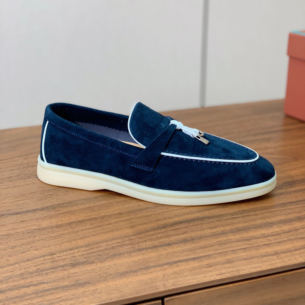 VZ3X Italy*LP High Suede Women's Loafers Flat Casual Slip-On Shoes Men's Large Size Moccasins