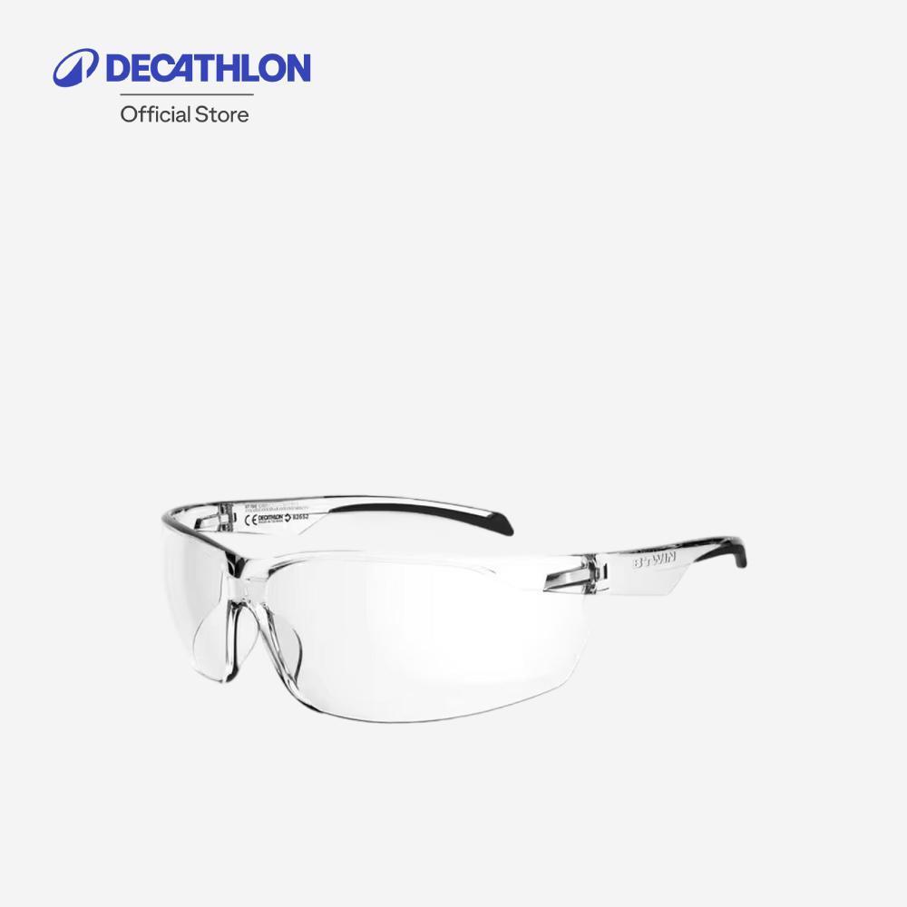 Decathlon แว่นตาปั่นจักรยานผู้ใหญ่ เลนส์ใสประเภท 0 รุ่น Sg 50 - White
