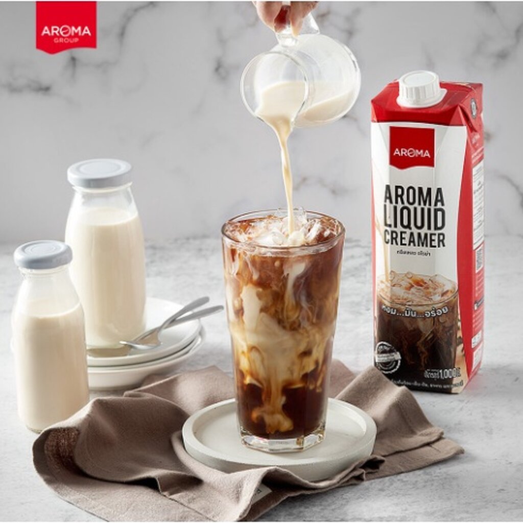 Aroma ครีมเหลว อโรม่า (ครีมเทียมข้นจืด ชนิดพร่องมันเนย) (Aroma Liquid Creamer) (1,000 มล./1 กล่อง) ว