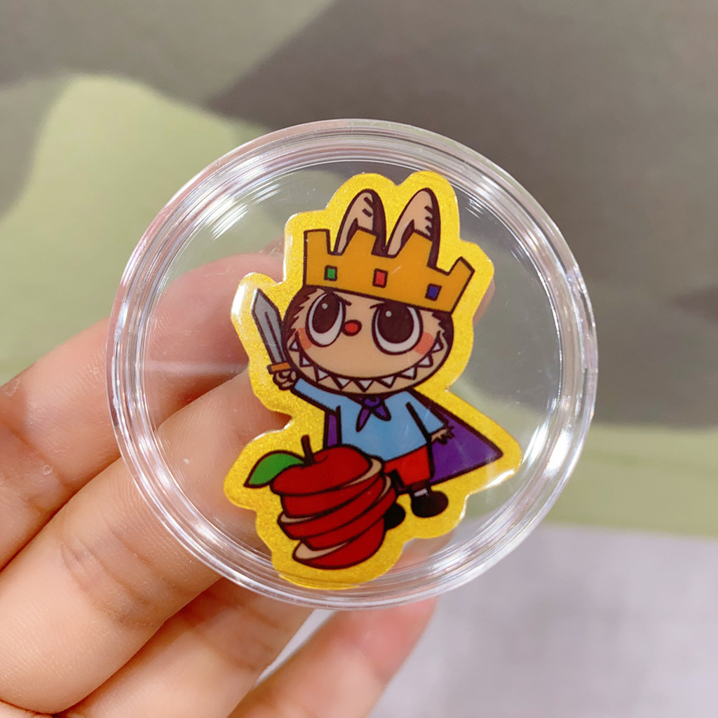 Labubu labu Gold Mobile Phone Sticker 2mg Cartoon Cute New Year Lucky Color Pure Gold 999 Gold Stick