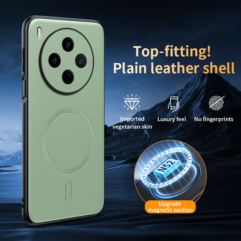 สําหรับ Vivo Y500 Pro CaseThin Texture หนังเคสโทรศัพท์สําหรับ Vivo Y500 Pro แม่เหล็กชาร์จไร้สาย PC +