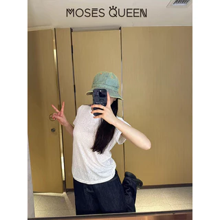 MOSESQUEEN มอสส์ ราชินี เสื้อยืดคอกลมแขนสั้นสีพื้นทรงปล่อยเหมาะกับทุกฤดูกาลและอเนกประสงค์สําหรับโอกาสต่างๆ #63730
