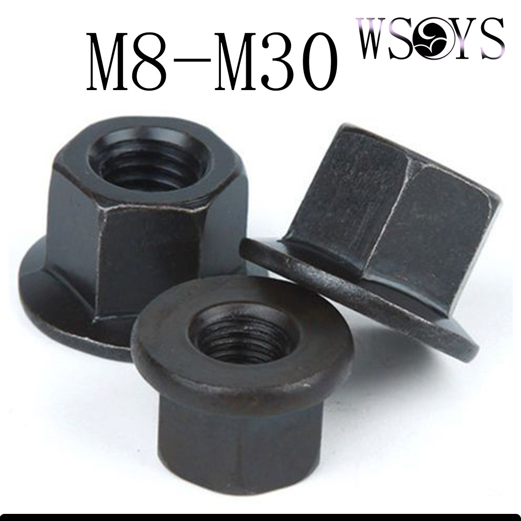 [WSYS]เหล็กกล้าคาร์บอน หัวน็อต ตัวเมีย ติดแหวน หยาบ/Carbon Steel Hexagon Flange Nut(M8-M30 FLLM)