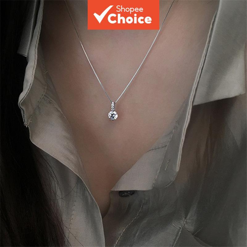 สุภาพสตรีเพทายหินแฟชั่นจี้สร้อยคอ Minimalist Cold-chic Design Sparkling Choker