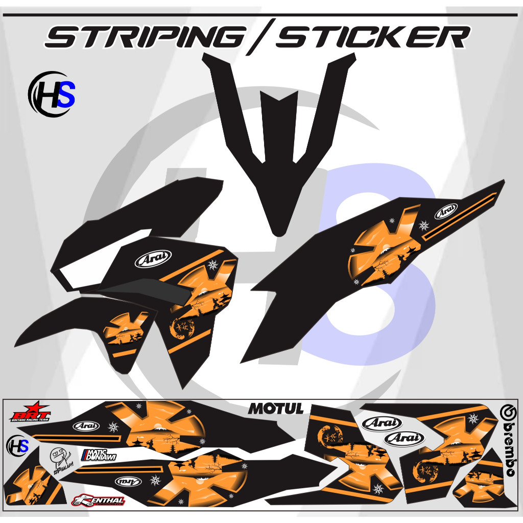 HONDA VARIO GEN 2 MOTORCYCLE STRIPING STICKER, LATEST STYLE VARIATION ARAI H2 POLET