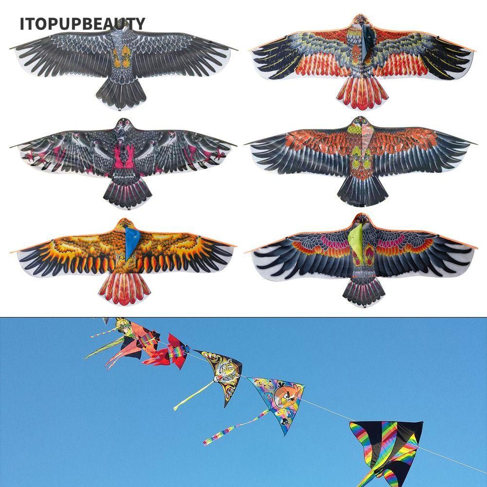 ITOPUPBEAUTY Bird Kites, 1.1m ของขวัญ Eagle Kite, แฟชั่นแบนหลายสไตล์ 30 เมตร Kite Line Flying Toys กลางแจ้ง