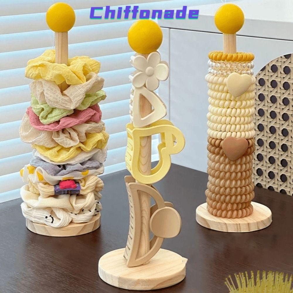 Chiffonade ที่ใส่ห่วงผม,ชั้นเก็บหัวเชือกติดผนังมัลติฟังก์ชั่น,เครื่องประดับไม้ออแกไนเซอร์ยืนห้องน้ํา