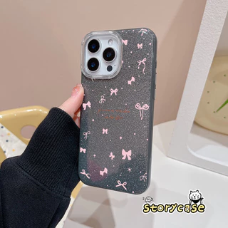 เหมาะสำหรับ OPPO Reno 13F 11F Reno 16F 15F 16 15 11 8T 5 11 5F 10 12 15 12F 6z 14 14F เคสโทรศัพท์แวววาวที่มีโบว์สีชมพู