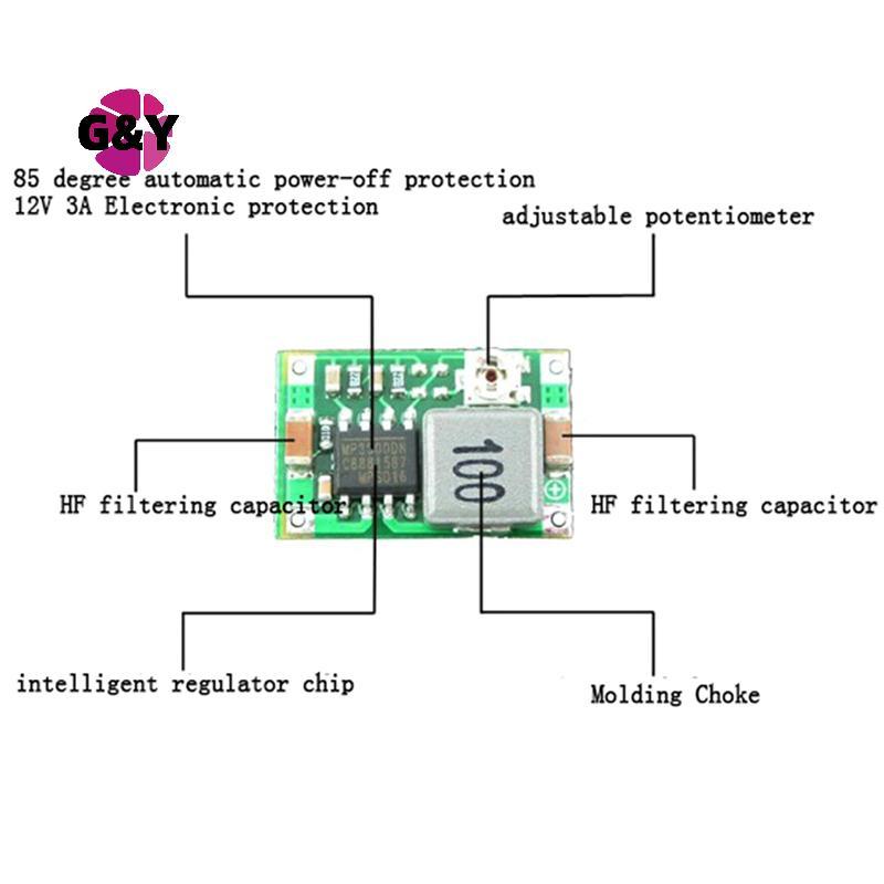 G&Y 3A Mini DC-DC step down converter volt regulator 5V-23V ถึง 3.3V 6V 9V 12V
