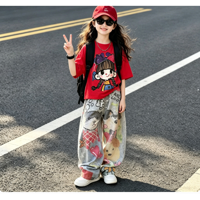 อนิเมะ/ซีรีส์/เสื้อยืดเด็กผู้ชายเด็กผู้หญิง/ดึงดูดสายตาร้อยเปอร์เซ็นต์/เสื้อยืดผ้าฝ้ายคุณภาพดีมาก/ขนาด 90-150