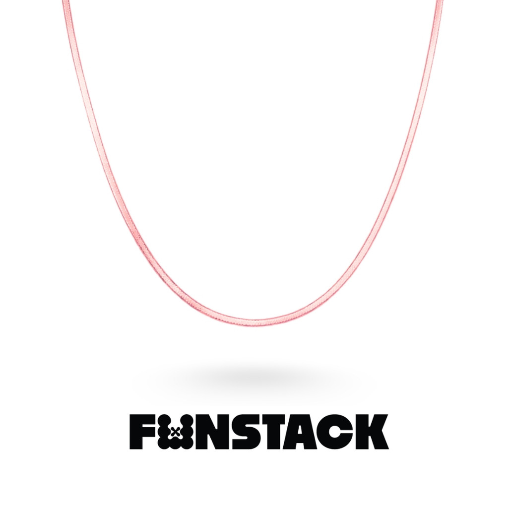 FUNSTACK สร้อยคอ โซ่ลายงู ขนาด 2 มม. All Day Stack Minimal Rose Gold Stainless Steel