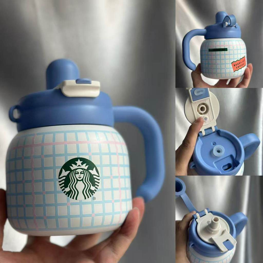 สตาร์บัคส์ถ้วยสัตว์เลี้ยงน่ารักดอกไม้-ดูสีน้ําตาลสก์ท็อปกาต้มน้ําคลาสสิกสแตนเลสกระติกน้ําร้อนถ้วยที่มีการจัดการ