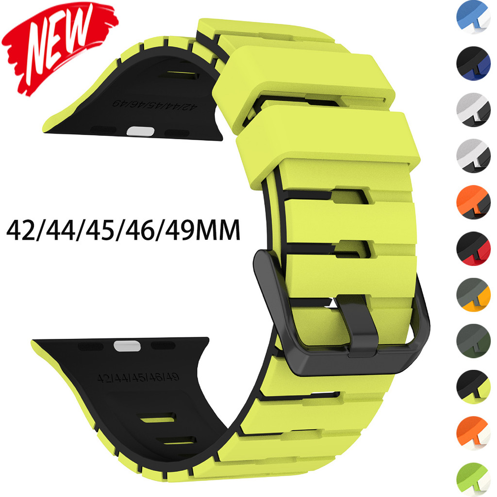 สายซิลิโคนสําหรับ Apple Watch Ultra 3/2 49 44 45 46 มม. Series 11 10 9 8 7 SE