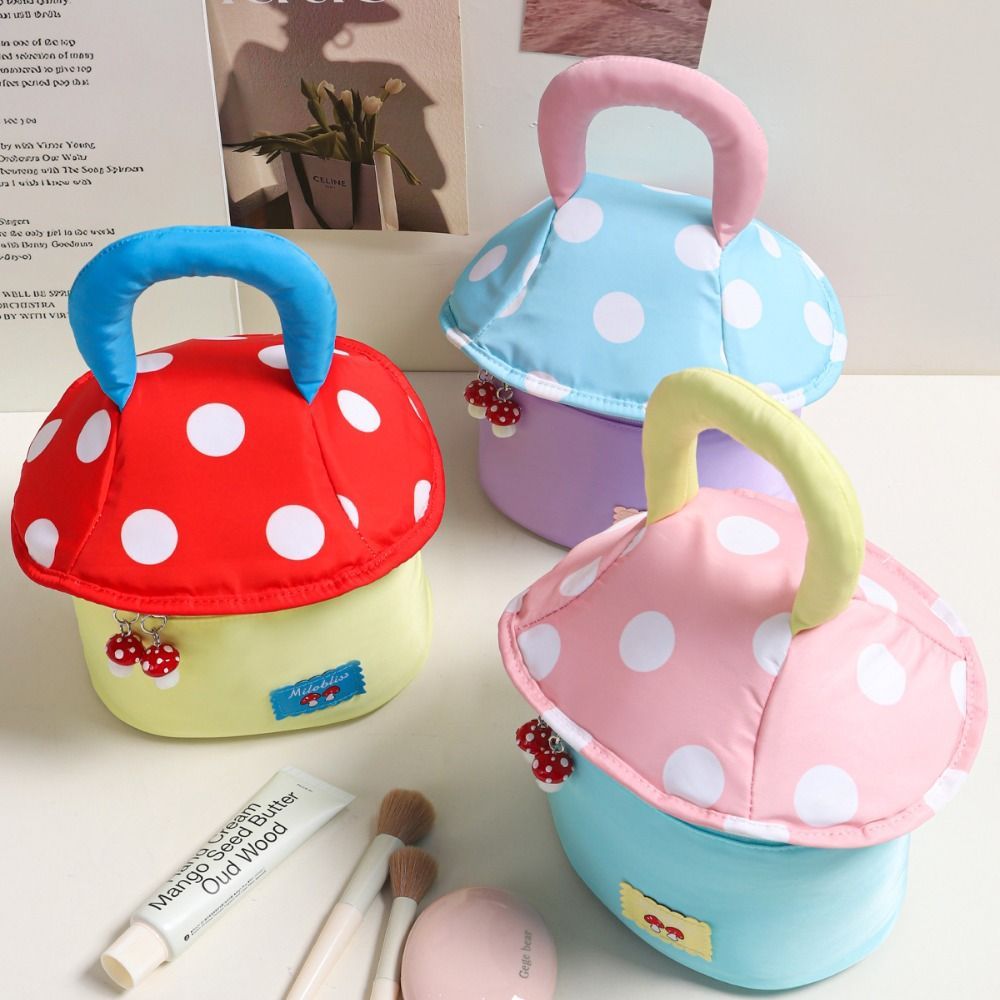 GETCOUPON Toiletry Bag กระเป๋าเดินทาง, กระเป๋าเครื่องสําอางแต่งหน้ารูปเห็ดความจุขนาดใหญ่, ที่เก็บแบบพกพา Travel Organizer - รูปที่ 3