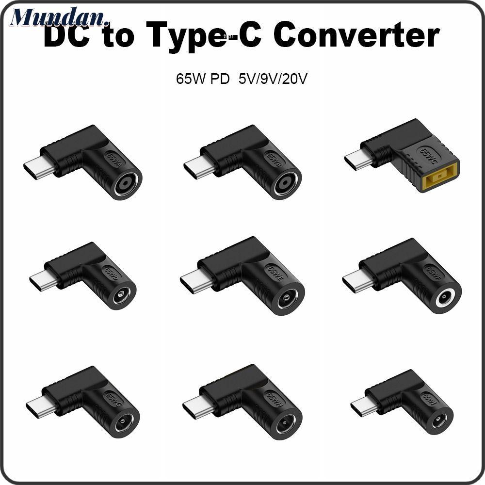 MUNDAN DC to Type C Converter 5v 9v 12v ปลั๊กสี่เหลี่ยมทนทาน PD 65W สําหรับ //