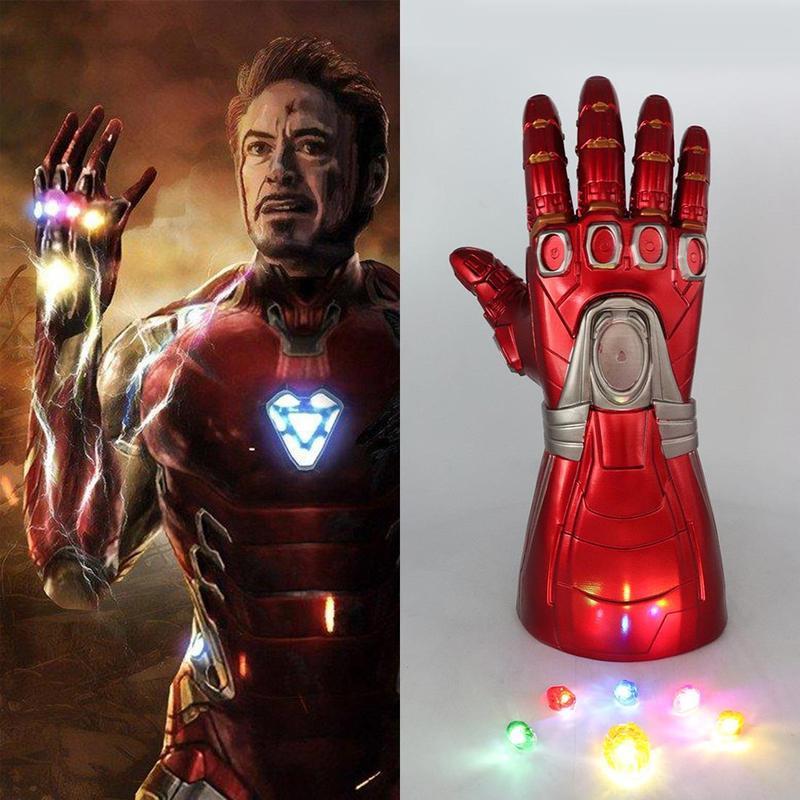 Iron Man และ Thanos ถุงมือของเล่นสำหรับเด็ก พร้อมอัญมณีที่ถอดได้
