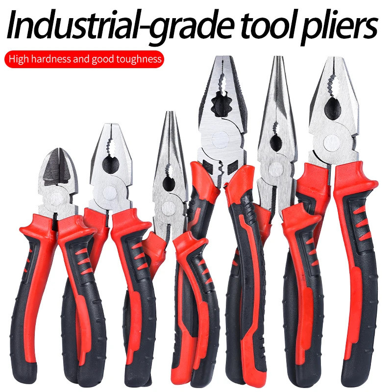 3-Piece Set of Wire Pliers, Diagonal Nose Pliers, Needle Nose Pliers, Industrial Grade Preferred Pli