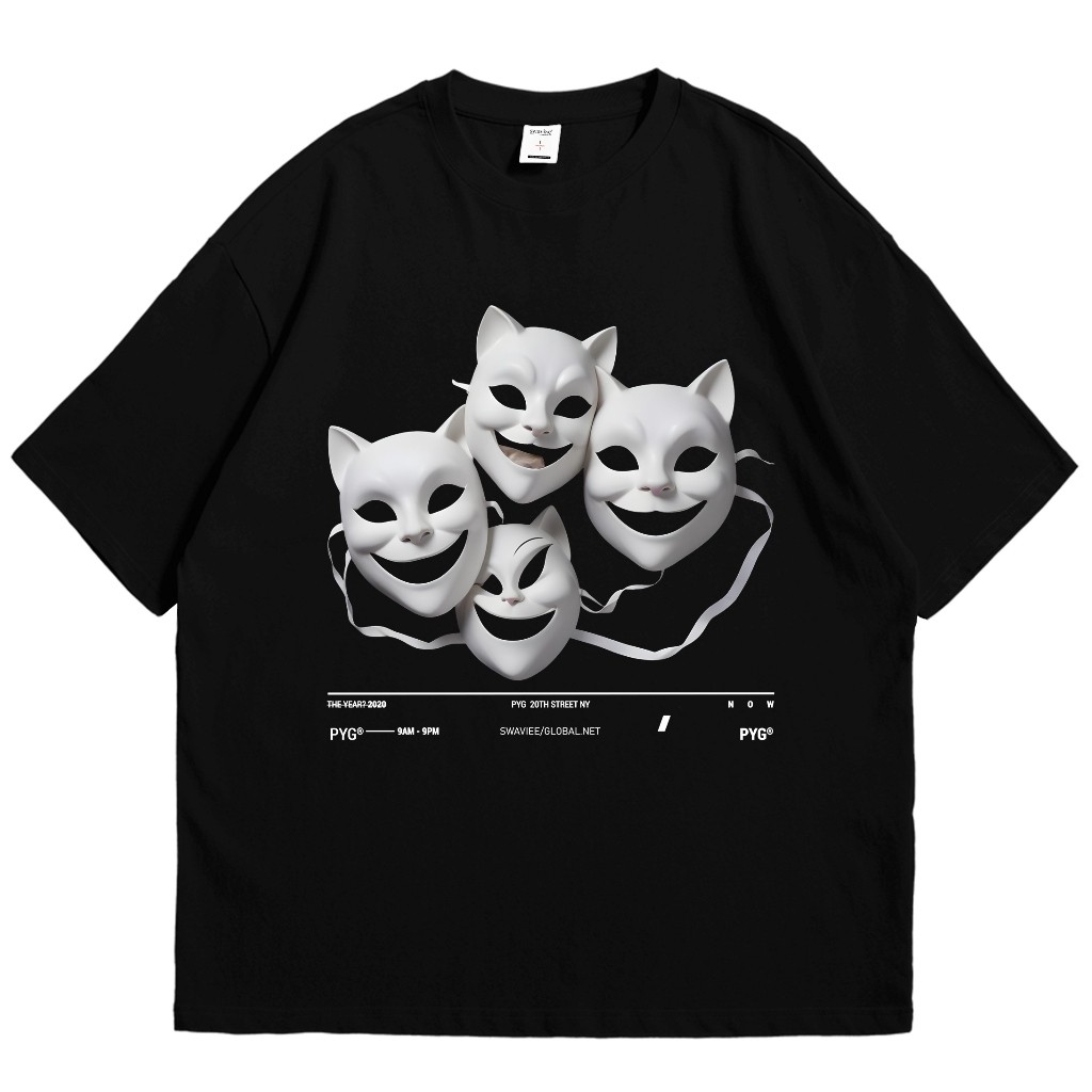 เสื้อยืดโอเวอร์ไซส์ SWAVIEE Mekko สีดํา