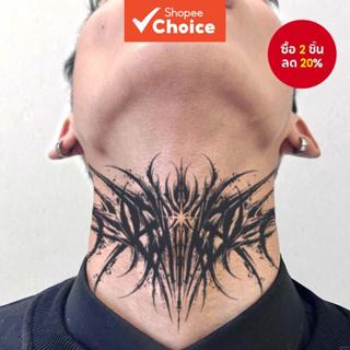 สไตล์มืดที่ไม่ซ้ํากันสมุนไพรสักสติกเกอร์กันน้ําติดทนนานชายแข…