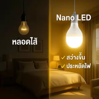 HXdeOoHI ประหยัดค่าไฟทันที! หลอดไฟ LED 35W ฐาน E27 แสงขาวสว่างกว่า เปลี่ยนง่าย ใช้ได้ทั้งในโรงจอดรถ โกดัง และห้องใต้ดิน