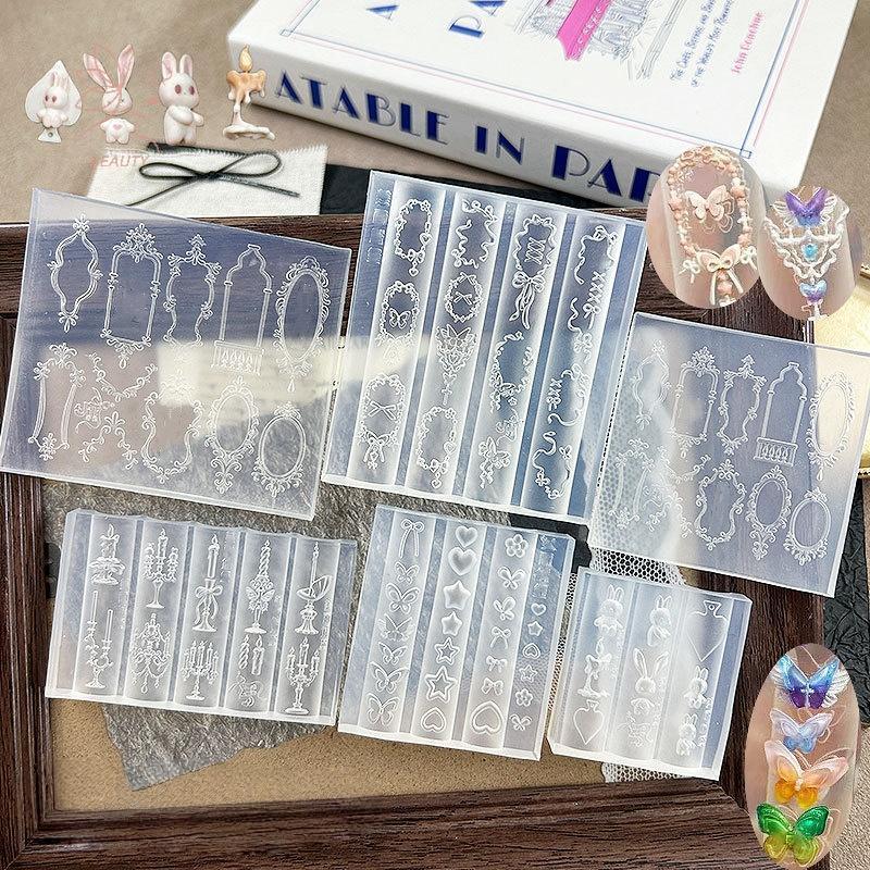 [maybeauty] 1 ชิ้น Bowknot Sea Jellyfish Rose Leaf 3D อะคริลิคแม่พิมพ์ตกแต่งเล็บเล็บ DIY ออกแบบซิลิโคนเล็บแม่พิมพ์ {TH} - รูปที่ 2