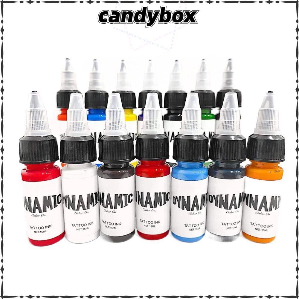 CANDYBOX หมึกสัก Body Art Pigment 15ML สําหรับฝึกสัก สีสดใส ดํา/น้ําตาล