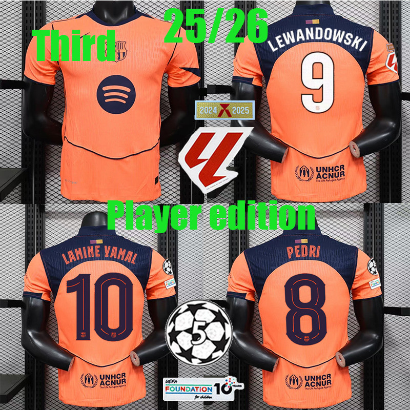 รองเท้าและเสื้อฟุตบอล Lamine Yamal Barcelona Third Jersey Gavi Edition พร้อมแพทช์