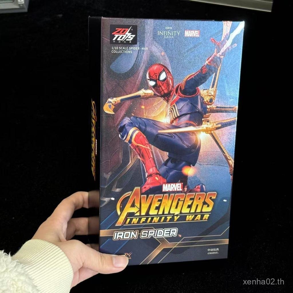 R RDZZ พร้อมสต็อกอะนิเมะ Marvel ของแท้ Iron Spider-Man 2.0 รูปเล่น Joint Movable อินเทรนด์เล่นสีดําท