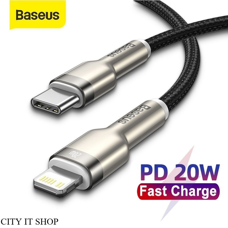 Baseus สายชาร์จ Type-C ไป Ip Pd 20 วัตต์ สำหรับ Iphone 12 11 Pro Max 8 Xr Usb Type C พกพาสะดวก
