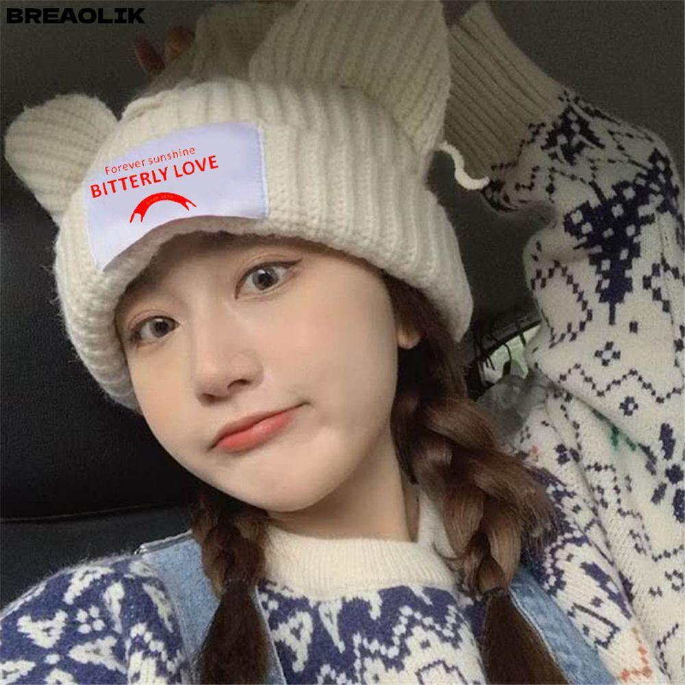 BREAOLIC หมวกขนสัตว์แฟชั่น Piglet ฤดูใบไม้ร่วงฤดูหนาวหมวกเย็น