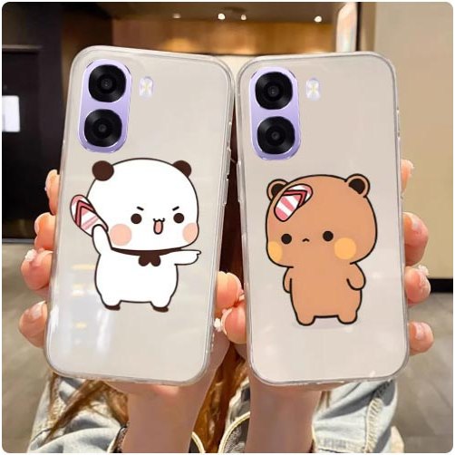สําหรับOPPO A6X 5G 4Gเคสโทรศัพท์คู่ปลอกการ์ตูนClear bububuและDduหมีตลกน่ารักคู่A6 A5 Pro GT A5i A5X A3 A3X A15 A15 A15S A16 A57 A18 A57 A57 A57 A5K A57 A5K A57 A5K A5