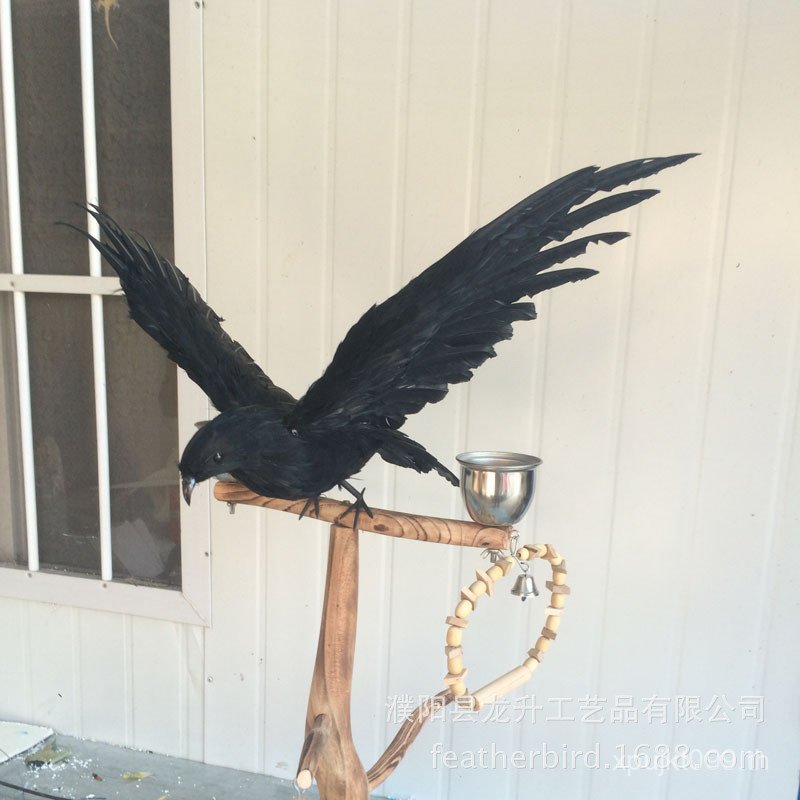 Crow ตกแต่ง Ghost Festival Crow Party ฮาโลวีน Props Feather Bird Crow Crow จําลอง N1XQ
