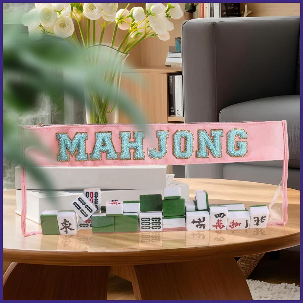 Mahjong Bag Mahjong Tile Zippered Storage Bag Clear Protective Organizer for Travel Studio Daily Com