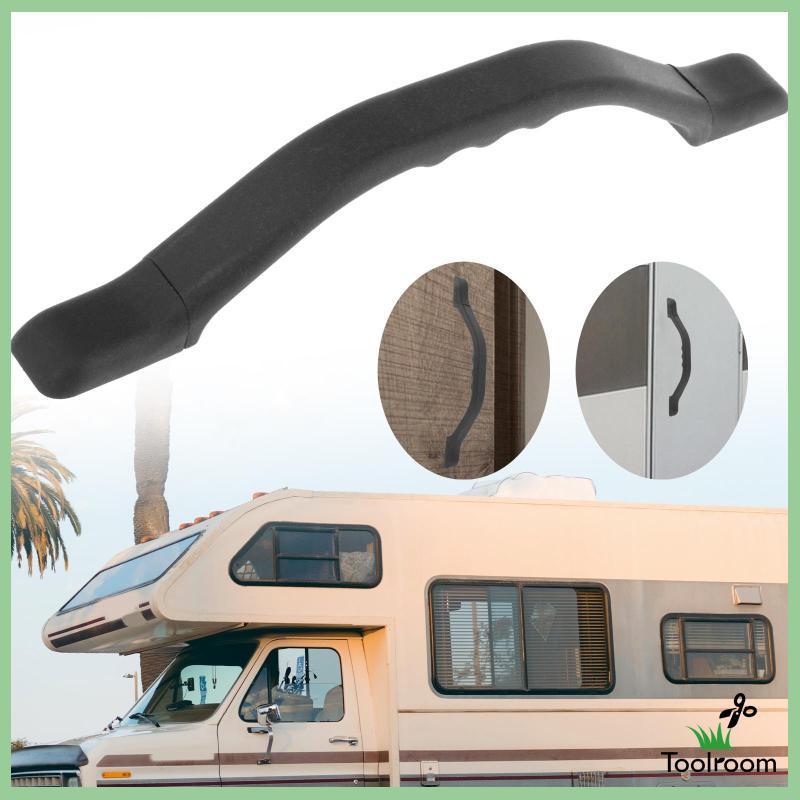 [ห้องเครื่องมือ] 2xEntry ประตู Assist Bars Shower Trailer RV Grab Handle Grips สีดํา 28.5 ซม.