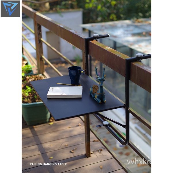 Outdoor balcony courtyard railing foldable hanging table modern metal table study table waterproof t