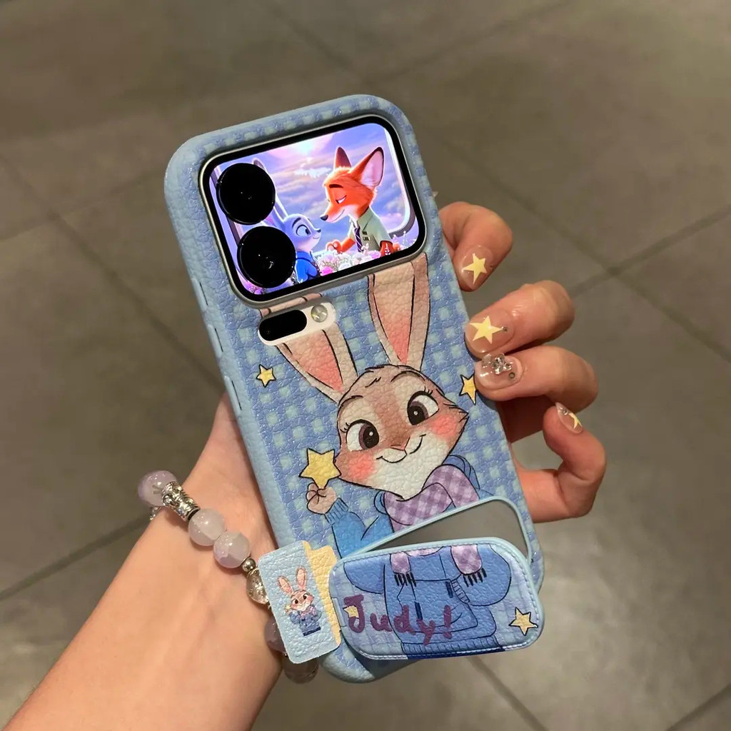 Zootopia Judy Nick Glitterเคสโทรศัพท์TPUพร้อมขาตั้งกระจกและหน้าต่างหน้าจอขนาดเล็กสําหรับiPhone 17 16 15 14 13 12 11 Pro Maxกันกระแทกกันฝุ่นรอยขีดข่วนปกการ์ตูนน่ารัก ราคา ถูกที่สุด ดีลบีเคเค แกลเลอรีภาพที่ 3
