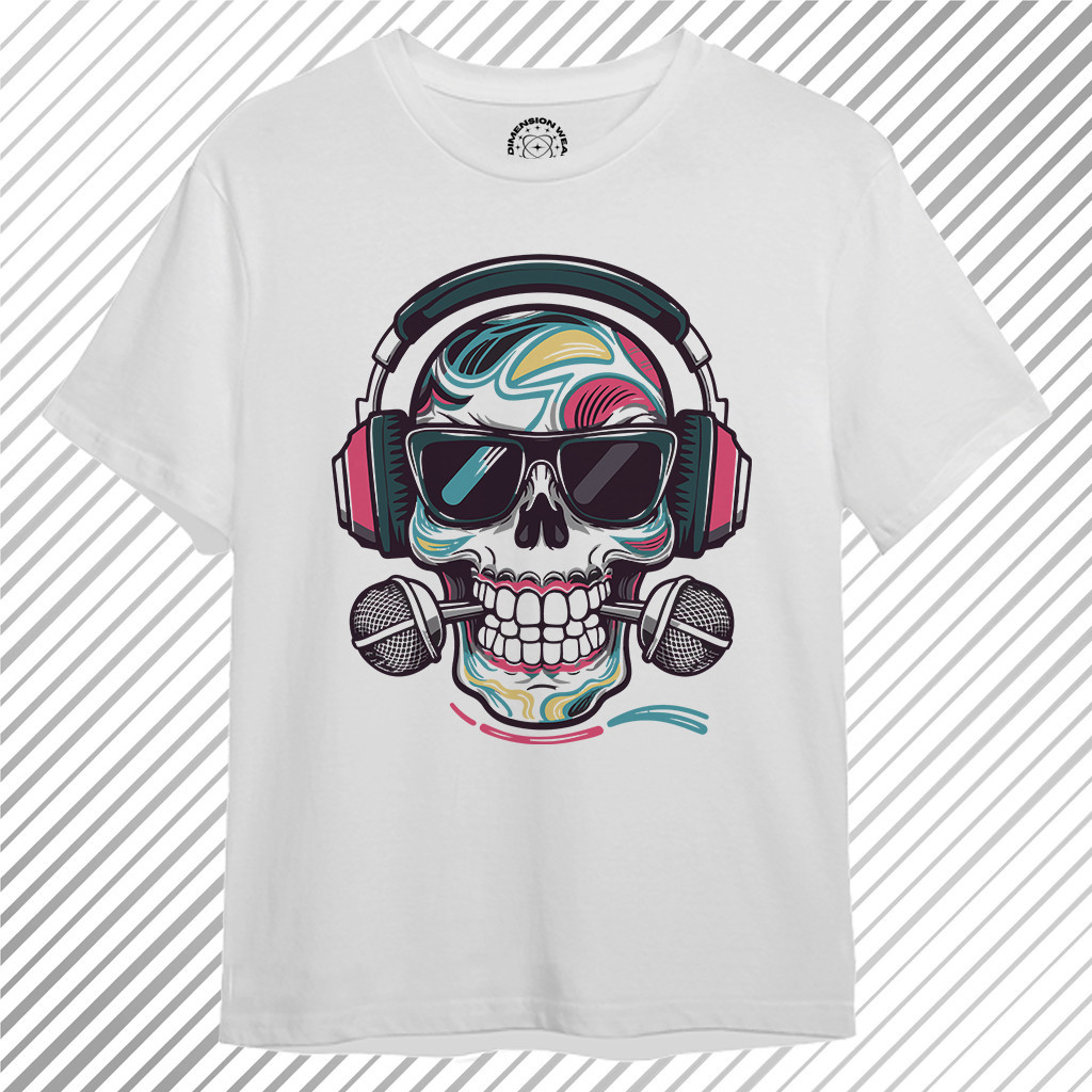 (HOT) 3D DiaryWear - เสื้อยืด Distro พรีเมี่ยมดั้งเดิม 3D Music Pulse - DT0338