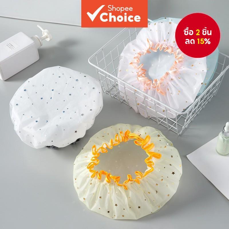 หมวกอาบน้ําสําหรับผู้หญิงกันน้ําสําหรับอาบน้ําใช้ในครัวเรือนแต่งหน้าห้องครัวฟูมน้ํามันและฝาครอบกันฝุ่น