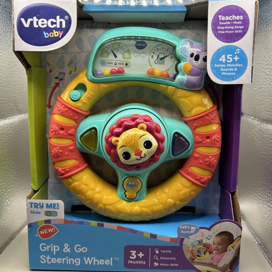 ของเล่นพวงมาลัยอัจฉริยะสําหรับเด็กทารกอายุ 3 เดือน 80-536603 ล้อ Vtech Roar & Explore