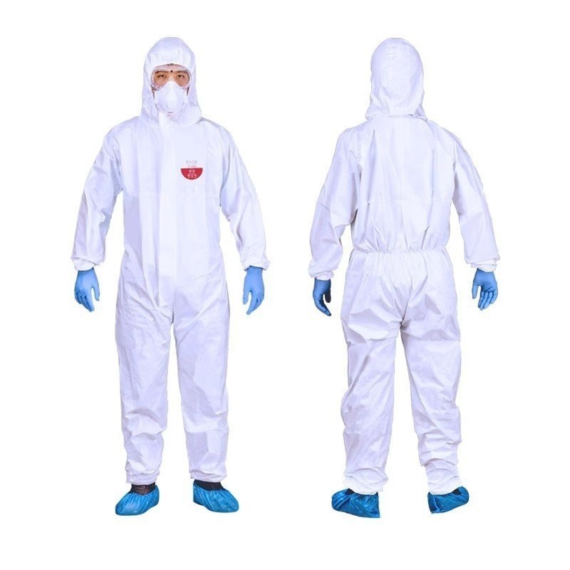 สีสเปรย์ยา T5-200 ประเภทมาตรฐาน Ruiya ห้องปฏิบัติการ Hooded Anti-Static Conjoined สีขาวฝุ่นฟรีเสื้อผ