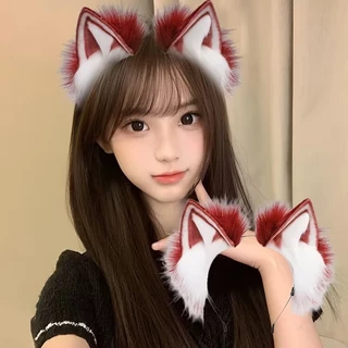 HBC17 คาดผมหูแมว หูนางจิ้งจอง Cosplay สีแดง เทศกาล X'Mas🍓ยั่วๆบดๆ ขนฟูขนหนาใส่แล้วเซ็กซี่ พร้อมส่งในไทย เก็บโค้ดส่งฟรี