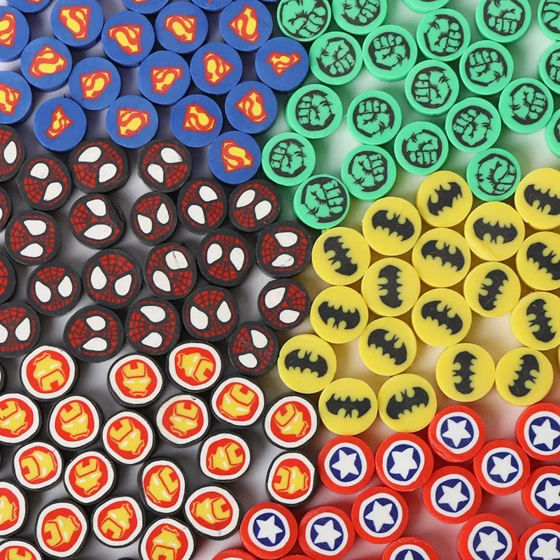 30 ชิ้นน่ารักการ์ตูน Disney Marvel Clay ลูกปัดสําหรับเครื่องประดับทํา 9 มม.Superman Diy สร้อยข้อมืออ