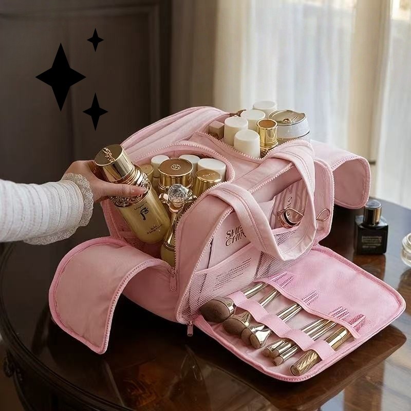 ของใช้ cosmetic bag อเนกประสงค์ ความจุใหญ่ แบ่งช่อง กันน้ำ ใช้งานสะดวก สำหรับผู้หญิง Hiday